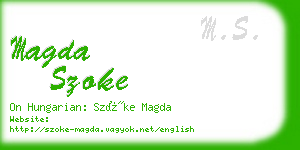 magda szoke business card