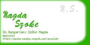 magda szoke business card